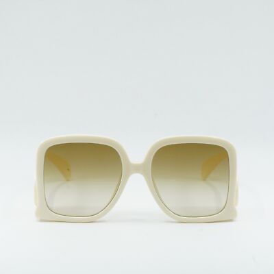 Gucci GG1326S 002 58 Women's Square Sunglasses - Ivory/Brown