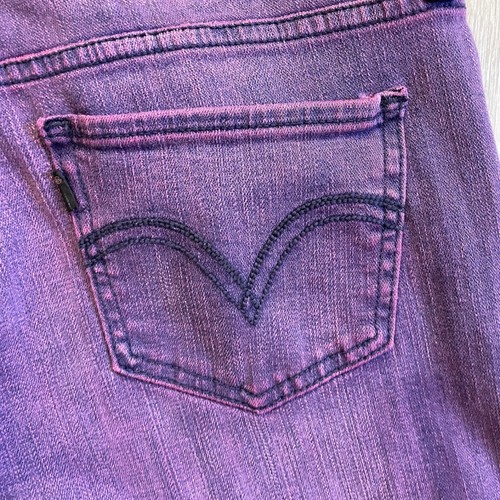 Levi's 535 Legging Women's size 13M Purple Stretch Denim Jeans Irregular - Picture 8 of 16