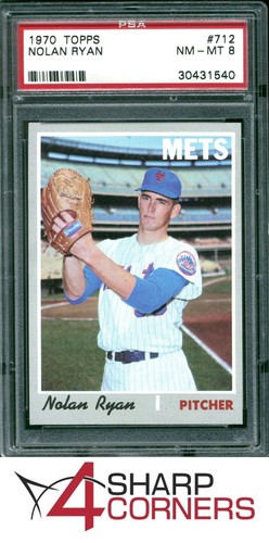 1970 TOPPS #712 NOLAN RYAN METS HOF PSA 8