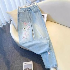 Women's Light-Wash Straight-Leg Jeans