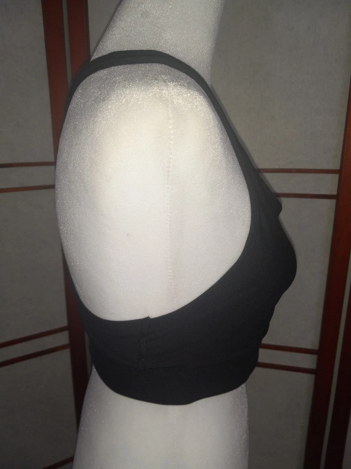 Hanes Sports Bra Womens Large Black Wireless Pullover Racerback - Image 3 of 4