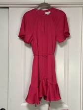 Ted Baker, Women’s Elsieee Fluted Hem Mini Skater Dress, Hot Pink, Size 0