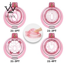 Soft Male Sissy Silicone Chastity Cage Device Abstinence with 6 Size Rings Lock