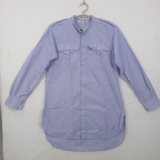 JW Anderson x Uniqlo Shirt Dress Sz M Blue Band Collar Epaulette Longline Casual