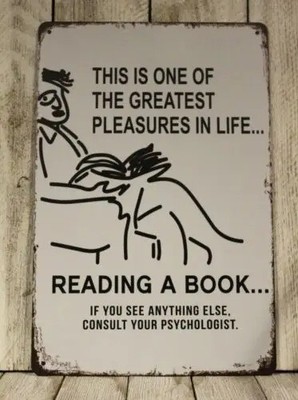 Lustiges Blechschild Buch lesen Zitat Retro Vintage Wandrelief Wohndeko