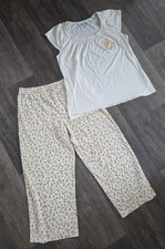 Looney Tunes Yellow Pajamas 2PC Set Tweety Bird Soft Stretchy Women's M