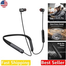 Bluetooth Headphones 150H Playtime Black Magnetic Neckband Waterproof