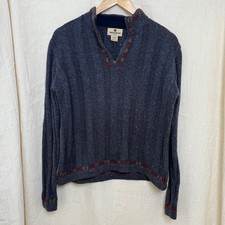 VTG Woolrich Sweater Women's Small Quarter Zip Wool Blend Granola Girl Blue