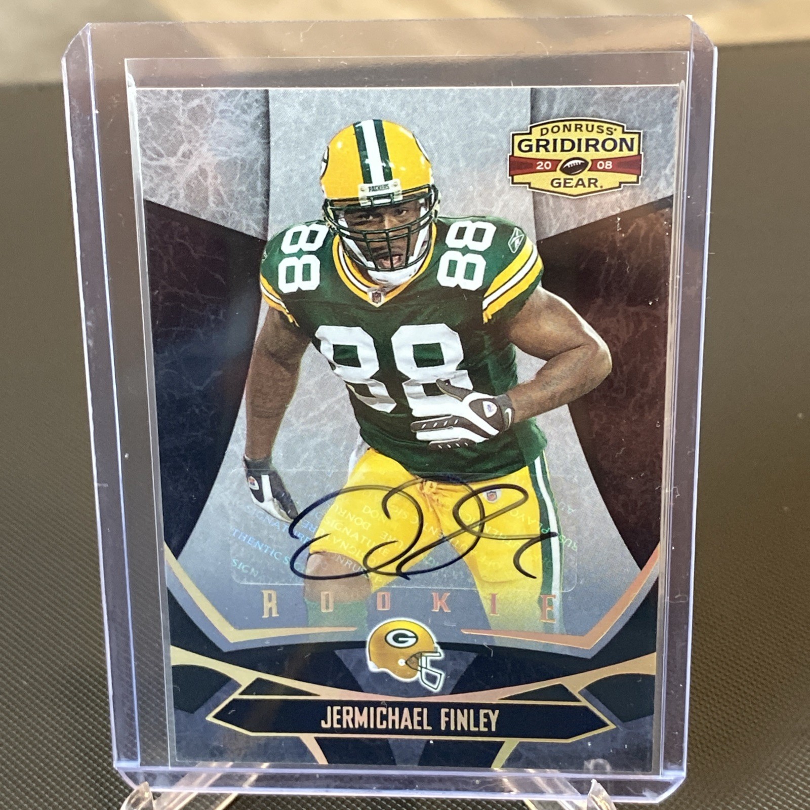 Jermichael Finley Donruss Gridiron Gear #143 Jersey Autograph