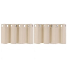 Set of 2 curtain for kitchen polyester panel curtain short curtain opaque cl...