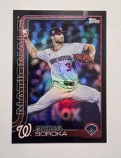 2025 Topps Update Series Michael Soroka US347 Black Foil 6/10 Washington