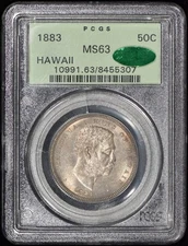 1883 Hawaii Half Dollar 50c PCGS MS63 CAC (OGH)
