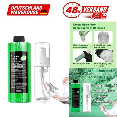Unihuby Green Soap 250ml Tattoo Reinigung Set Schaumspender 200ml