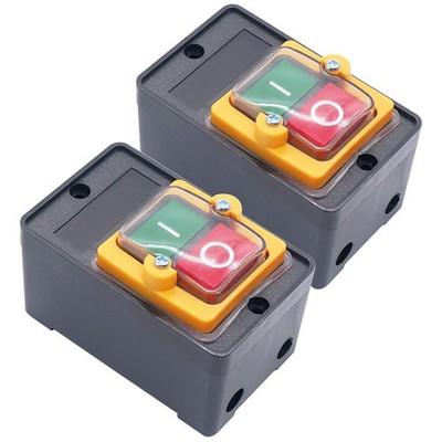 2PCS Latching Push Button Switch Waterproof On/Off Motor Start Stop for Electric