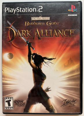 PS2 * FORGOTTEN REALMS BALDURS GATE DARK ALLIANCE * OPEN W/MANUAL * INTERPLAY *