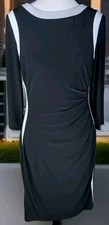 Lauren Ralph Lauren Dress Size 6 Black Shift Scrunch Sides Zip Back