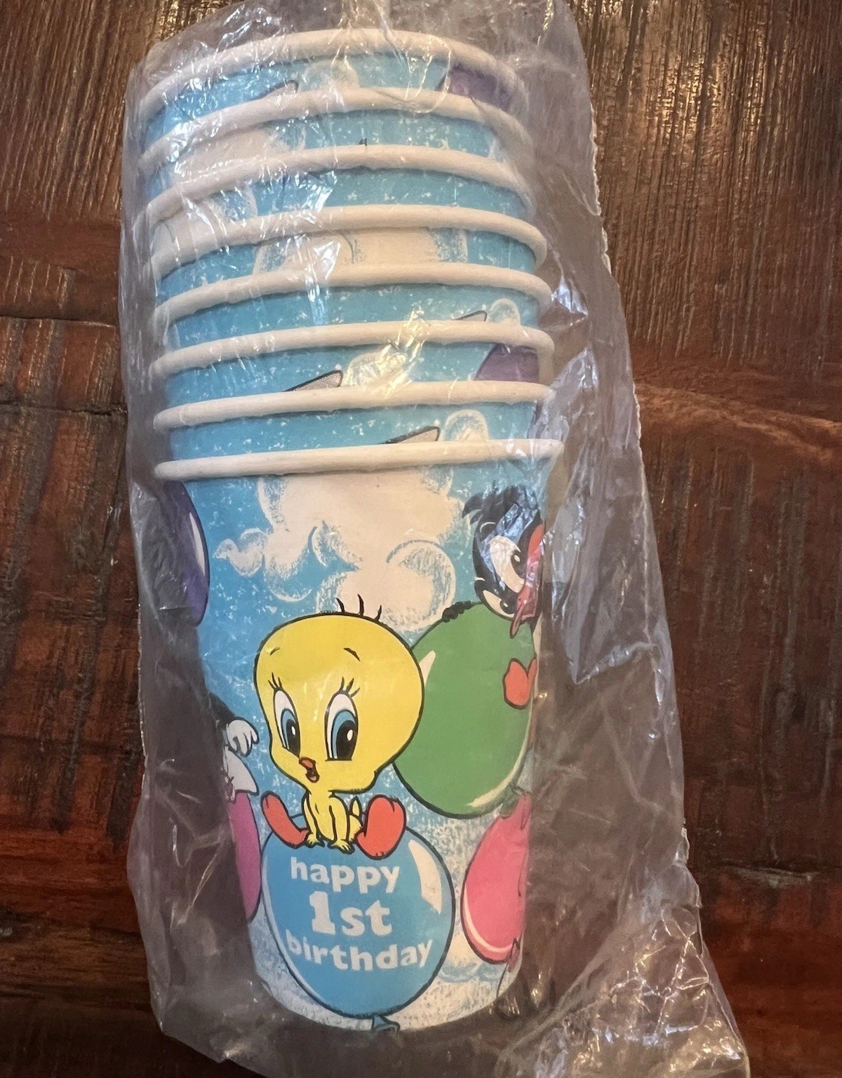 Vintage NOS Baby Looney Tunes 1st Birthday Party Plates cups Napkins Invitations