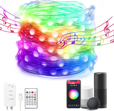 32.8Ft Smart Christmas Lights Works W/Alexa Google, Color Changing LED Lights wi