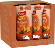 Walkers Sun Dried Tomato & Basil Oven Baked Sharing Crisps 150g PACK OF 3