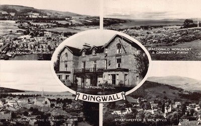 Dingwall National Hotel alte Multiview RP Postkarte