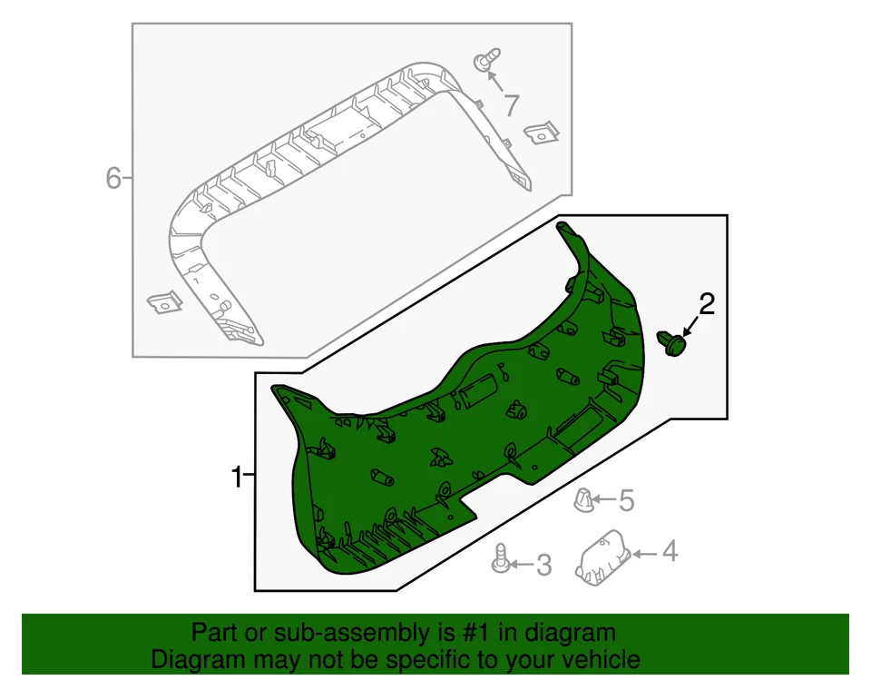 Panel de ajuste inferior genuino Nissan 90901-6MR0B Foto 2 de 2