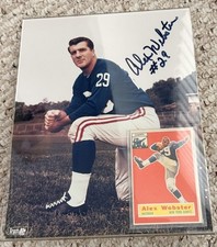 1956 Topps Alex Webster RC & AUTOGRAPHED 8X10 Photo NY Giants Legend