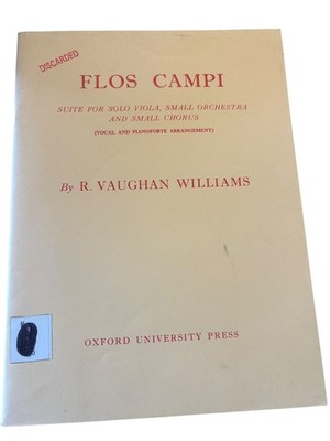Flos Campi R. Vaughan Williams 1956 Vocal Piano Score Oxford Press