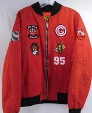 Glo Gang Cappin Patched Flight Bomber Jacket / Red / Black / Adult Size XL