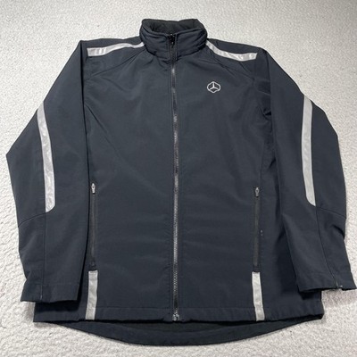 Aramark Jacket Mens Small Black Softshell Mercedes-Benz Service Reflective Zip