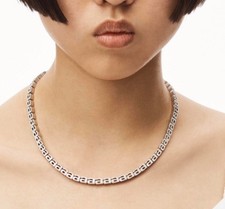 Alexander Wang Diamante A Tennis PV Gold Tone Brass Necklace Choker Collar $950