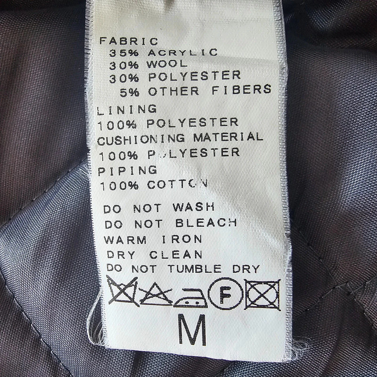 JOURNAL STANDARD Made in France Tweed Wool Blend Quilted Jacket Gray Medium - product detail image 13