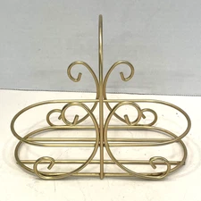 Gold-Tone Metal Wire Table Top Holder for Condiments/Creamer & Sugar