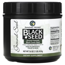 2 X Amazing Herbs, Black Seed, Ground Premium Black Cumin Seed, 1 lb-Worldwide