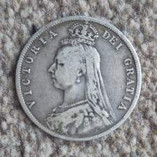 Queen Victoria 1887 Great Britain Florin/Two Shillings Coin, Era 1837-1901