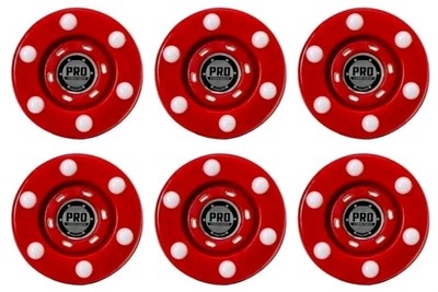 Franklin Sports Street Hockey Roller Hockey Puck NHL 6 Pack Red Pro Commander