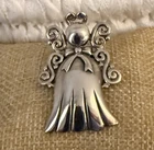 Sterling Silver Angel Pendant Pin Vintage 13 grams