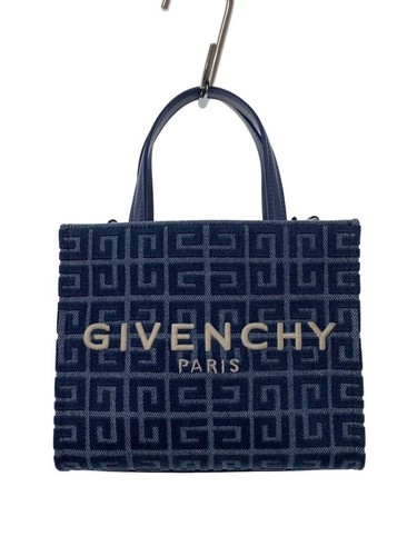 GIVENCHY Shoulder Bag Handbag 2 Way Denim Indigo Total Pattern Used