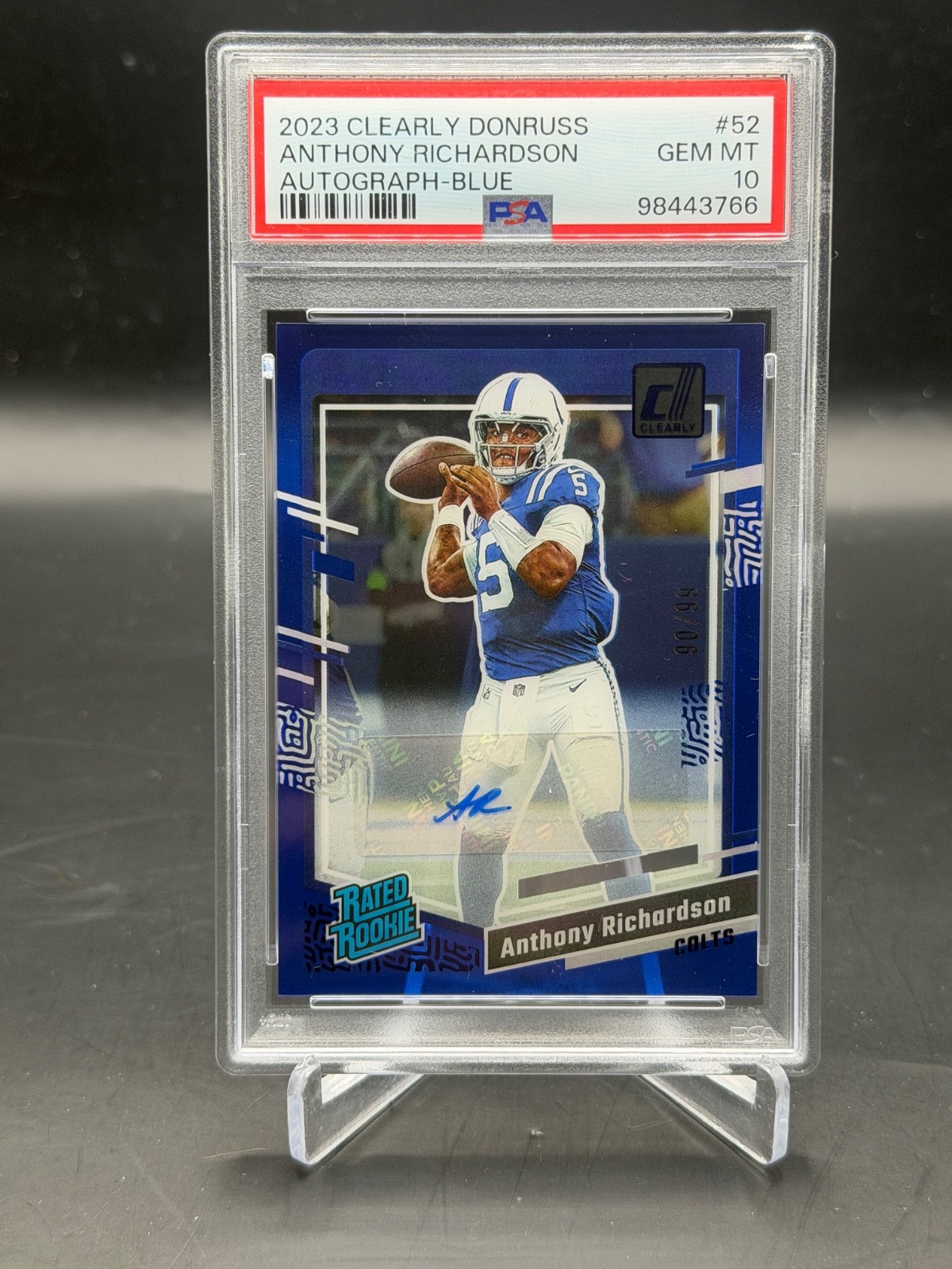 Anthony Richardson Panini Clearly Donruss #52 Autograph-Blue