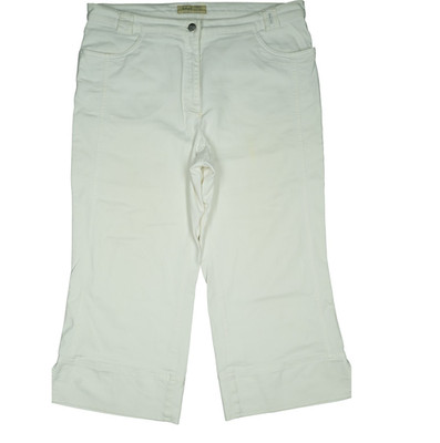 Brax 46 3/4 Hose Weiß Damen Capri Bermuda Meggy Stretch Sommer high Rise W34 XXL