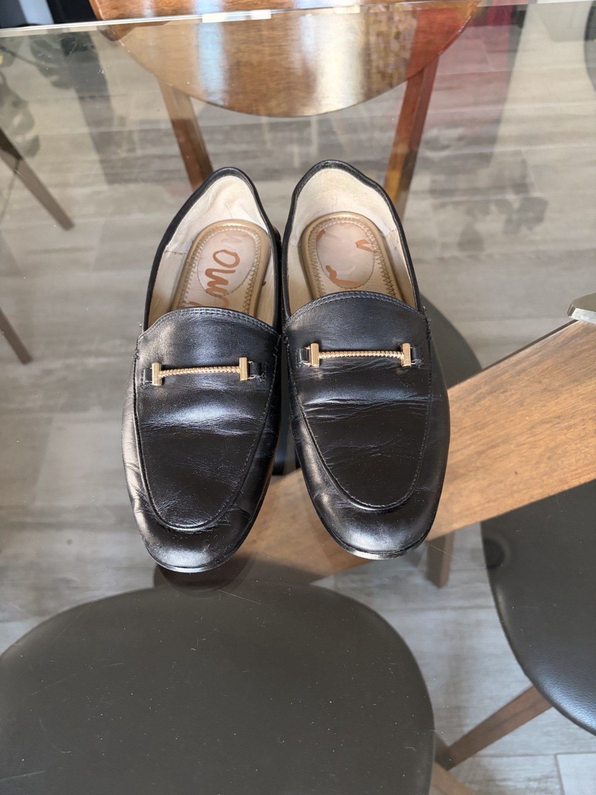 NEW Sam Edelman Loraine Womens Loafers - Black Leather Size 6