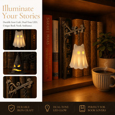 NEW Library Lantern Bookshelf Lighting Mini Shelf Lamp Warm Glow Book Nook Decor