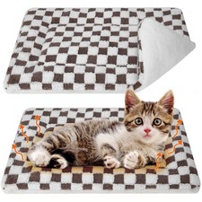 Self Warming Cat Mat Self Heating Pad Bed Reversible Dark Brown 21x14 2 PCS