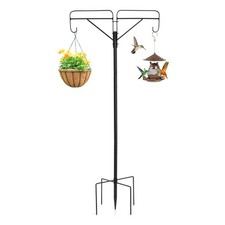 Adjustable Double Shepherds Hooks for Outdoor, 61 Inch Tall Bird Feeder Pole ...