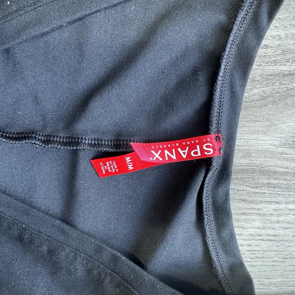 SPANX by Sara Blakely Black V-Neck Bodysuit Women’s M Shapewear One Piece - Image 2 of 4