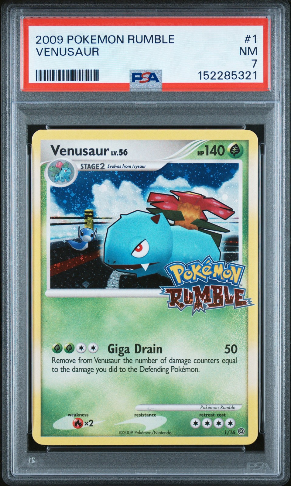 2009 POKEMON RUMBLE #1 VENUSAUR PSA 7
