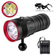 Underwater Waterproof Scuba Lantern 20M Torch 80000LM LED Diving Flashlight