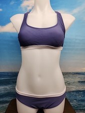 NWT Cupshe Woman Two Piece Bikini Size Small Blue White