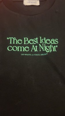 Off White Best Ideas Come At Night Size XS Women's T Shirt
