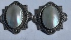 Vintage Sterling Silver Mother of Pearl Clip-on Earrings. 1 x 1 inches. — photo 4