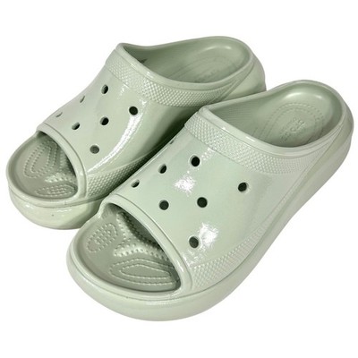Crocs Crush Platform Slides Sandals High Shine Light Green W11/M9 Chunky Shoes